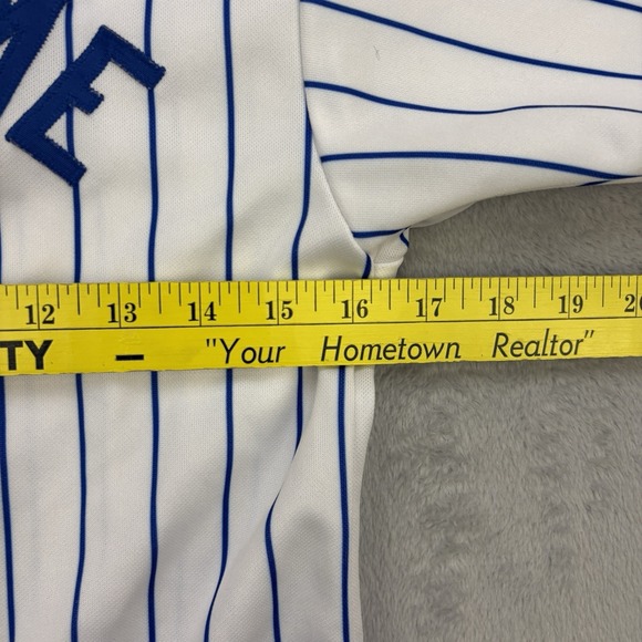 Vintage Chicago Cubs Jersey Boys Medium White Striped Button Kosuke Fukudome #1 - Picture 10 of 12